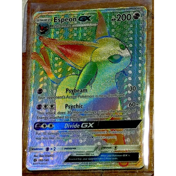 set of 2 Pokemon Sun & Moon Hidden Fates Espeon GX 152/149 and 140/149 - Picture 1 of 2